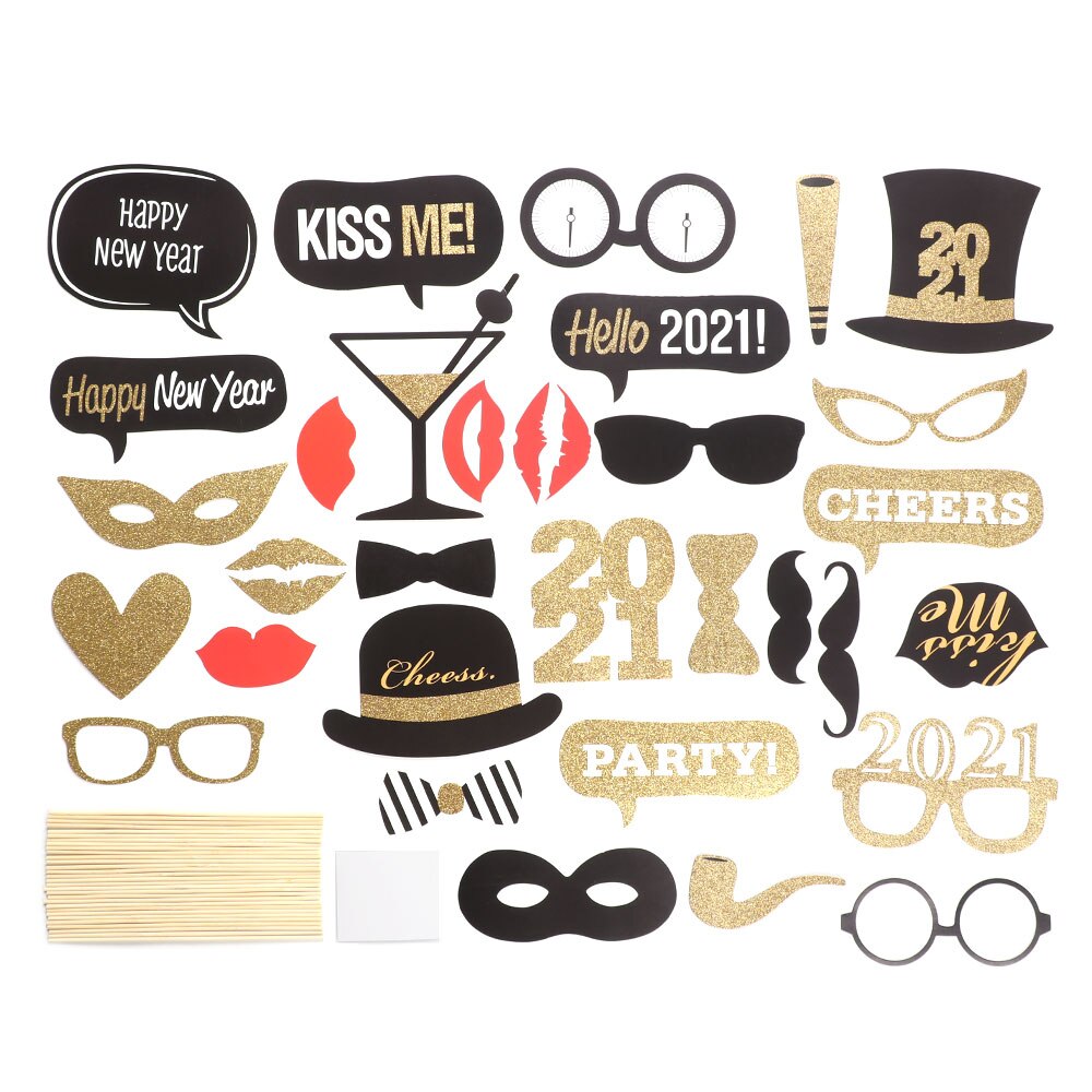 Fun Wedding Decoration Photo Props DIY Birthday Photobooth Props Photo Accessories Year Thanksgiving Event Party Supplies: 4-32PCS