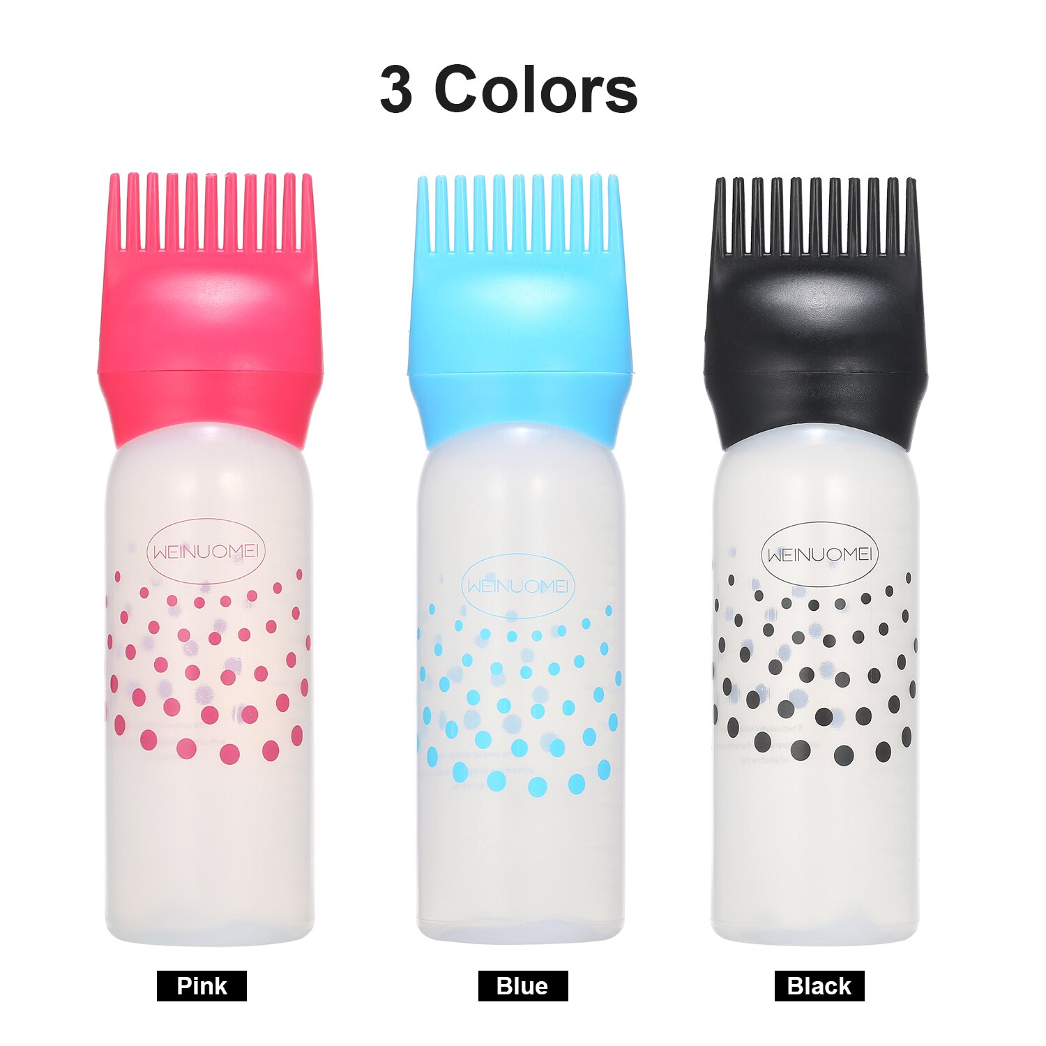 Pelo coloración y tinte aplicador de botellas dispensador con peine recargable raíz peine bote aplicador coloración del cabello en salón de estilo