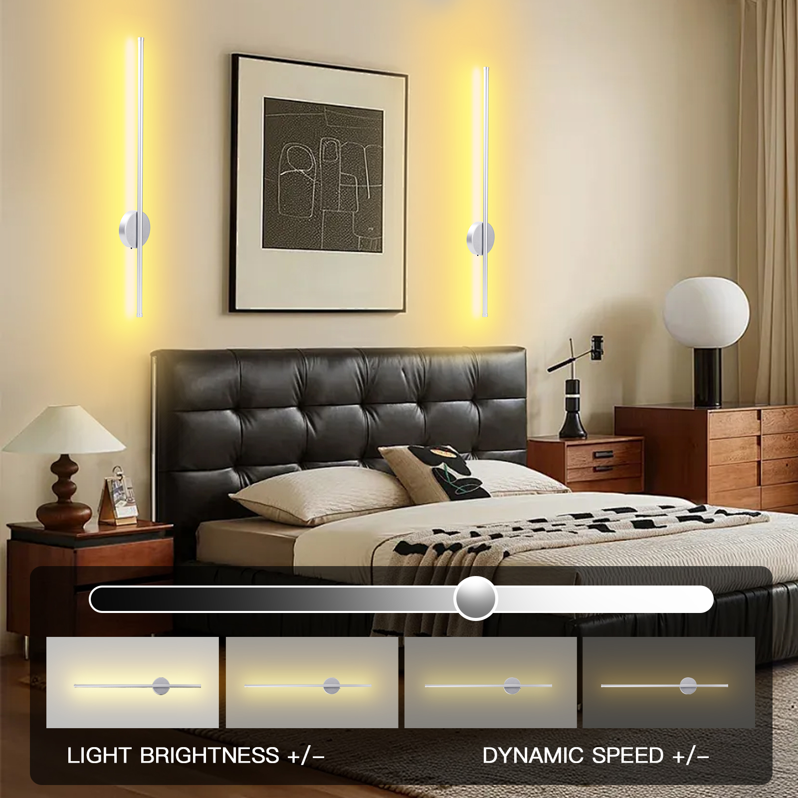 USB Oplaadbare LED Wandlamp Magnetische Aantrekkingskracht Afstandsbediening Licht Slaapkamer Nachtkastje Spiegel Hotel Verlichting 1PCS 50/80cm Strip