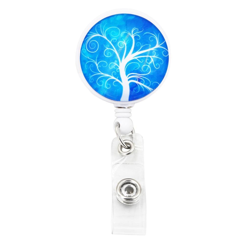 1PC ID Retractable Badge Holder with Alligator Clip Life Tree Retractable Cord ID Badge Reel 24 inch: K88