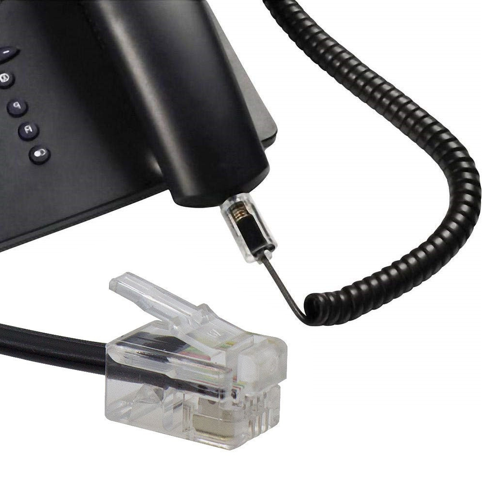 2 stk forlænget telefonkabel aftrækker anti-optræksarrangører håndsæt spole fastnet 360 graders roterende håndtag trådløst kablet
