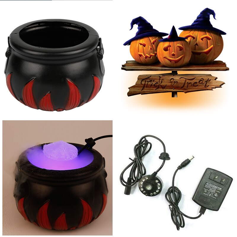 Halloween Kedel Tågemaskine Røg Maskine Farveskiftende Festrekvisitter 300ml/H 16W: 01 europæiske