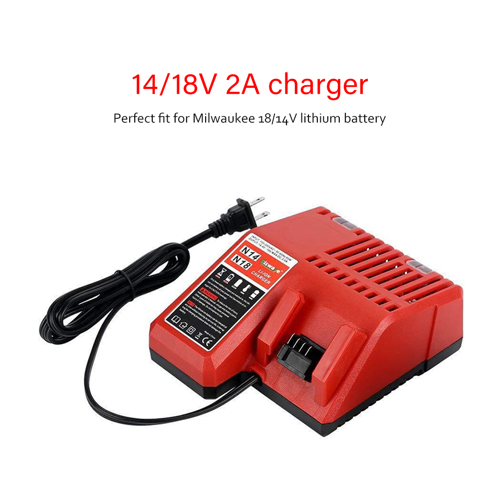 Suitable for Milwaukee M12 N12 lithium ion battery charger N124-4 charging 12A144W fast charging with USB and Typec output ports: Yellow / UK