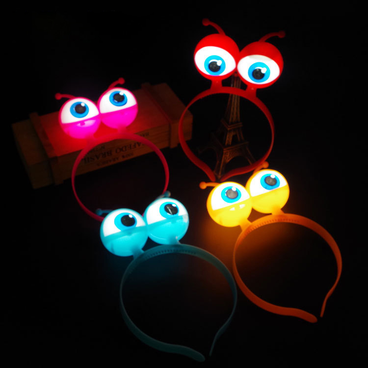 Halloween LED Knippert Alien Hoofdband, Licht-Up Oogappels Hair Band Glow Feestartikelen led Accessoires