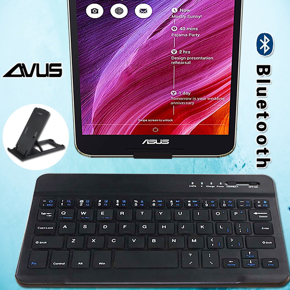 Mini inalámbrico Bluetooth Tablet teclado para FonePad 7/MEMO Pad 7/8/HD/7/ZenPad 3/Z8/Z8S 7,0 8,0 teclado inalámbrico con panel táctil