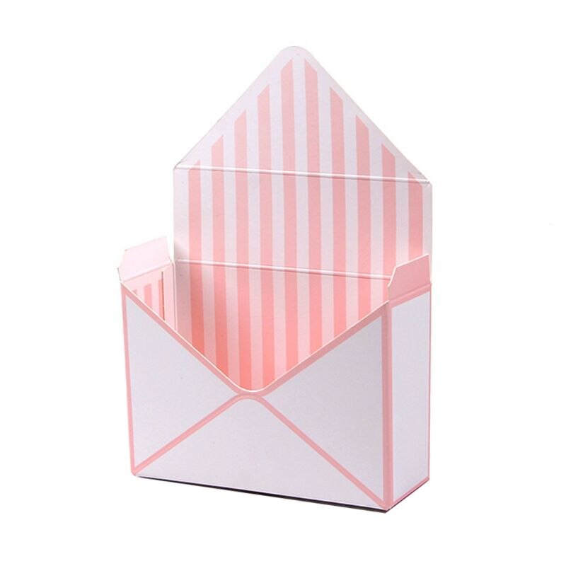 Envelope Fold Flower Storage Box Wedding Engagement Party Decor Polka Dot Stripes Printed Paperboard Packaging Wrapping: F