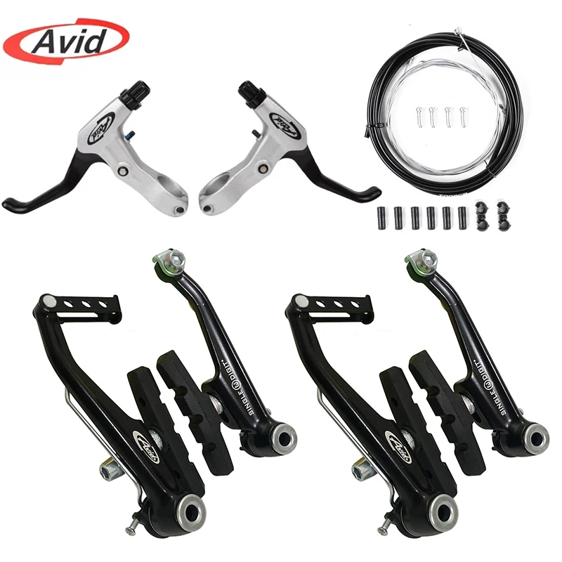 AVID Fahrrad V Bremse Set FR5 Aluminium Legierung Fahrrad Bremshebel Vorne Hinten V-Bremssättel Straße Mountainbike Bremse teile Für SRAM: Licht Grau