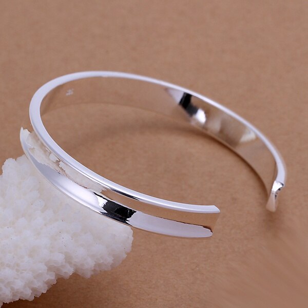 Couleur argent exquis luxe magnifique ouvertures de bracelet charme bijoux en argent préféré d'anniversaire B108