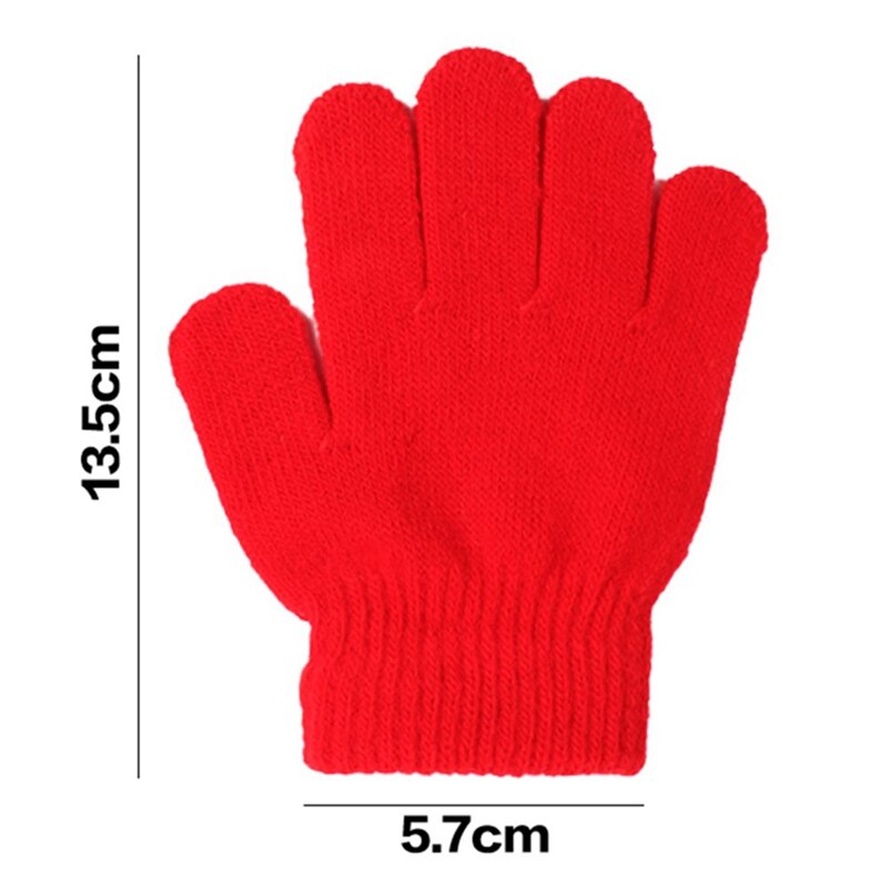 Bebê infantil inverno quente luvas de malha cor sólida menina menino elástico dedo cheio moda crianças luvas de esqui presentes
