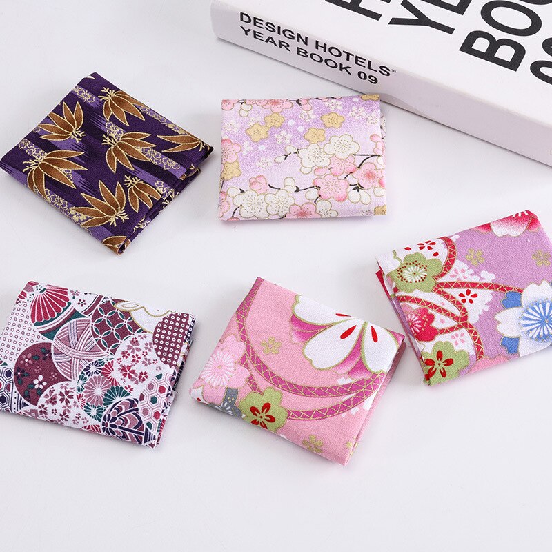 5 stykker / sæt blomstermønster patchwork klud japansk stil til husholdnings syforsyninger multifunktionelt diy håndlavet tilbehør: 15 lyserød lilla