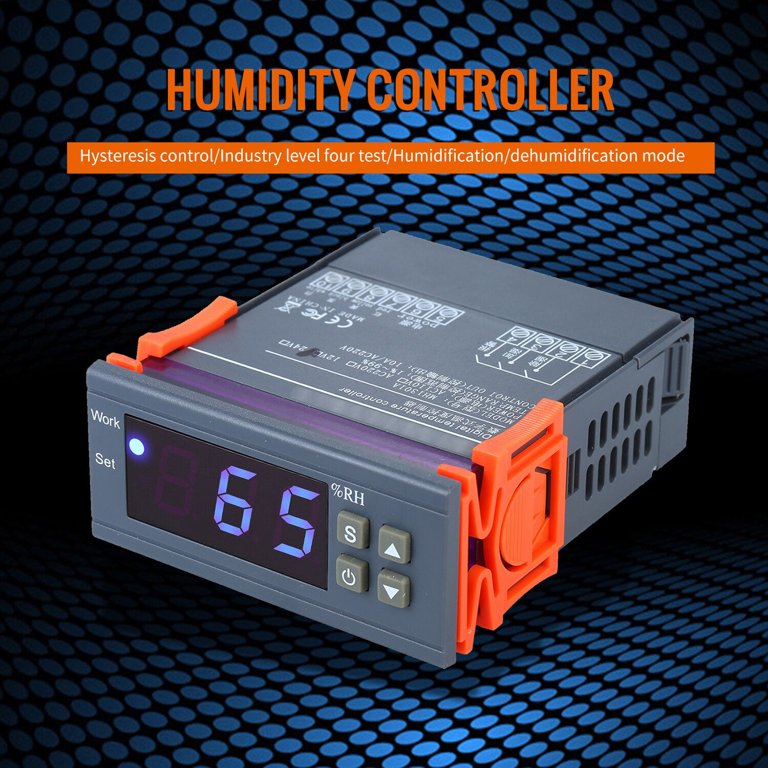 12V Digital Humidity Controller High Accuracy Capacitive Humidity Controller LED Display Humidity Regulator Hygrostat