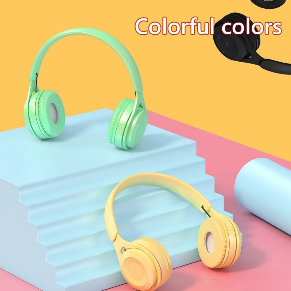 Kids Wireless Headphones with Microphone Pink Girls Phone Gaming Helmet Gamer Music Bluetooth Headset For Children Lady