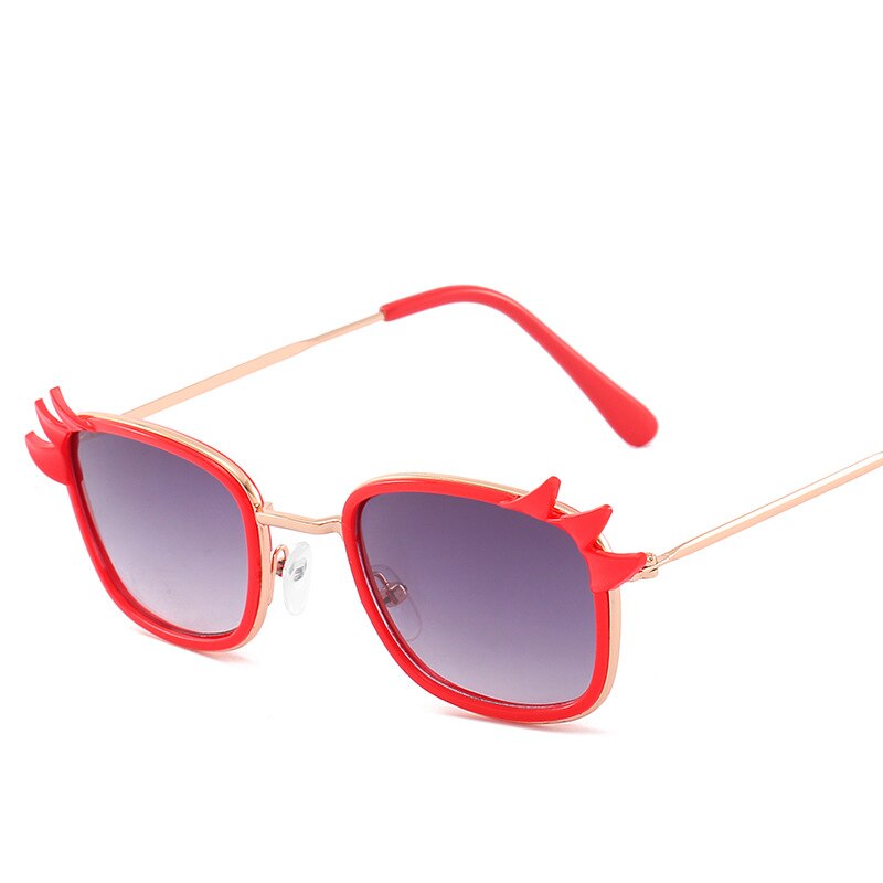 Ankom øyenvippeformet baby 3-8 år jenter solbriller gylden metall kattøyebriller årgang beskytte  uv400 briller  n362: Rød