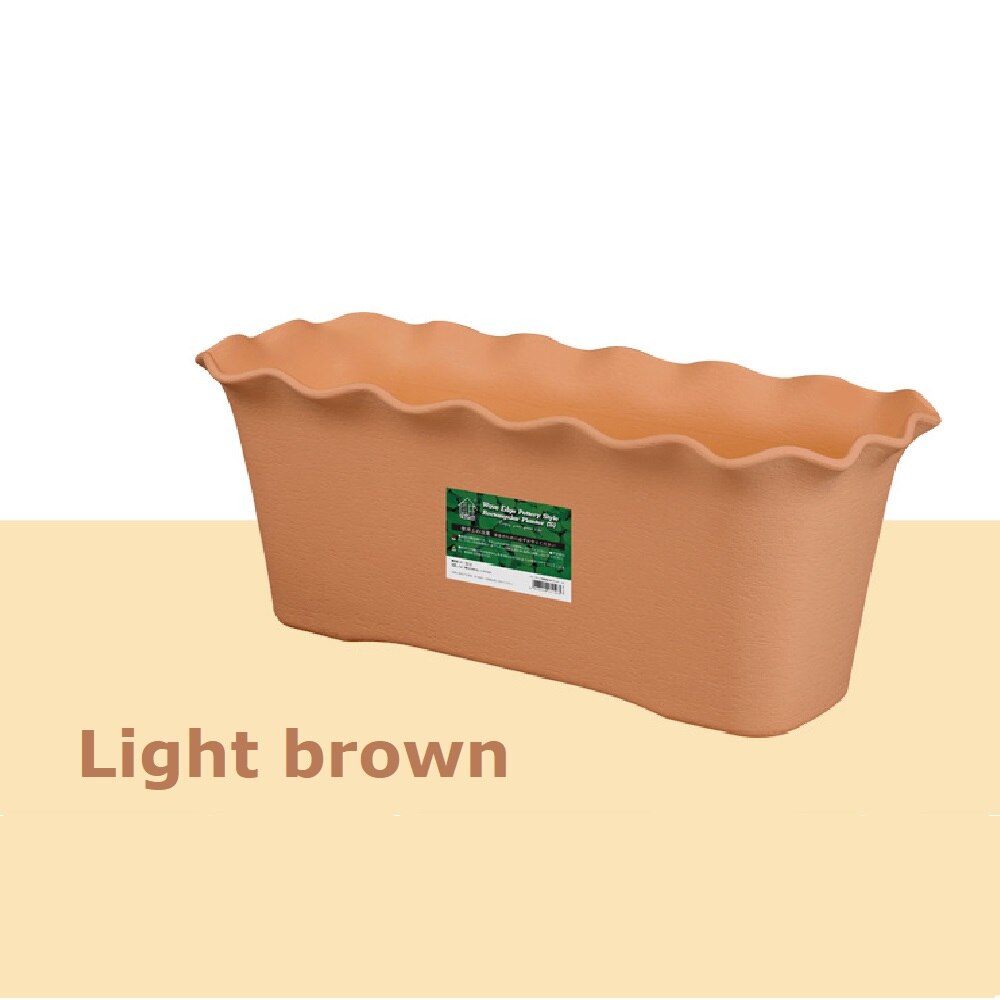1Pcs Plastic terracotta wavy-edge style rectangular basin balcony thickened plastic flower pot