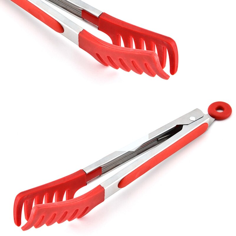 Køkkenværktøj skridsikker spaghetti klip mad nudel klip rustfrit stål nylon pasta klip
