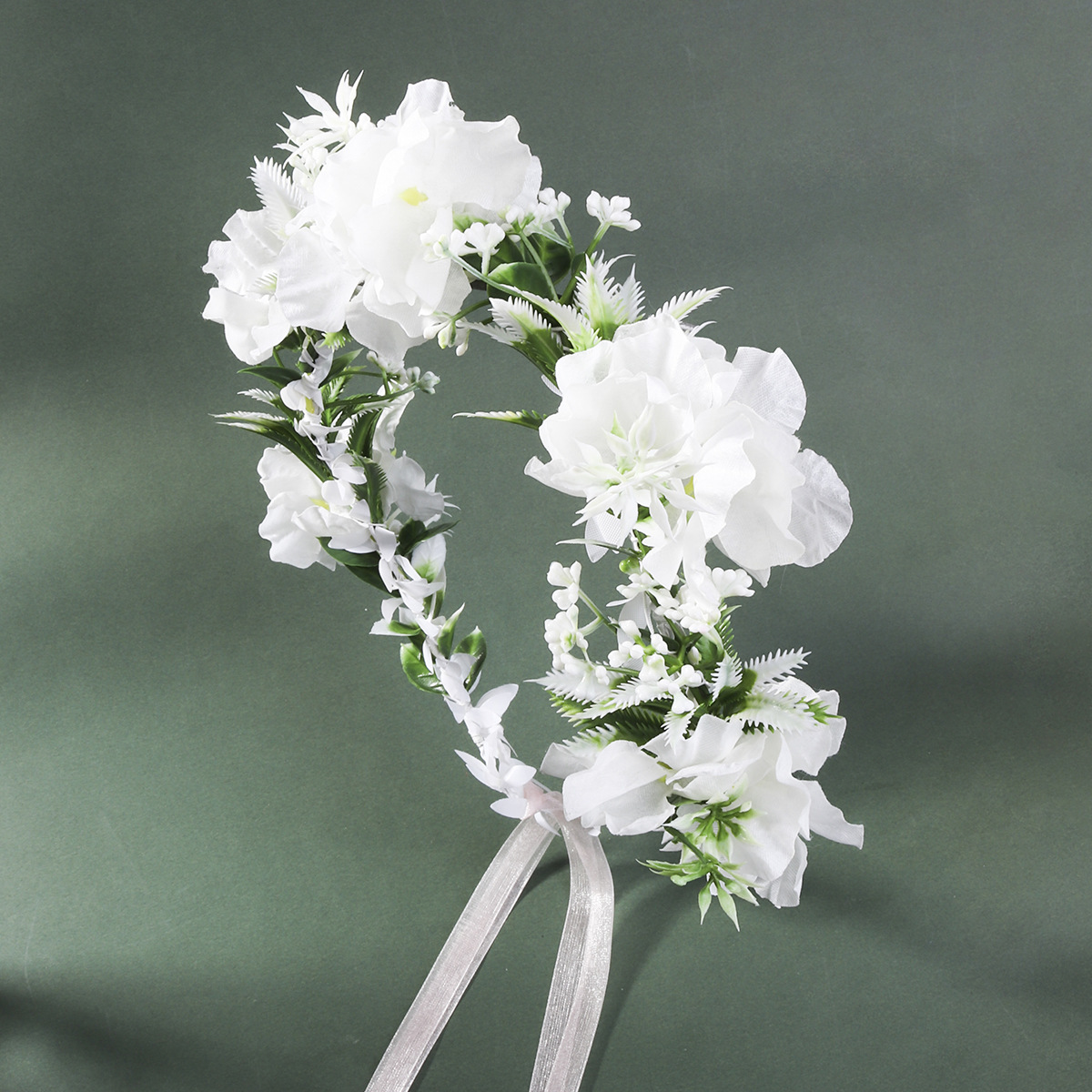 Simulatie Witte Krans Bruiloft Bloem Haarband Hoofdband Fotoshoot Hoofddeksels Rose Krans Bloem Haarband: Lavendel