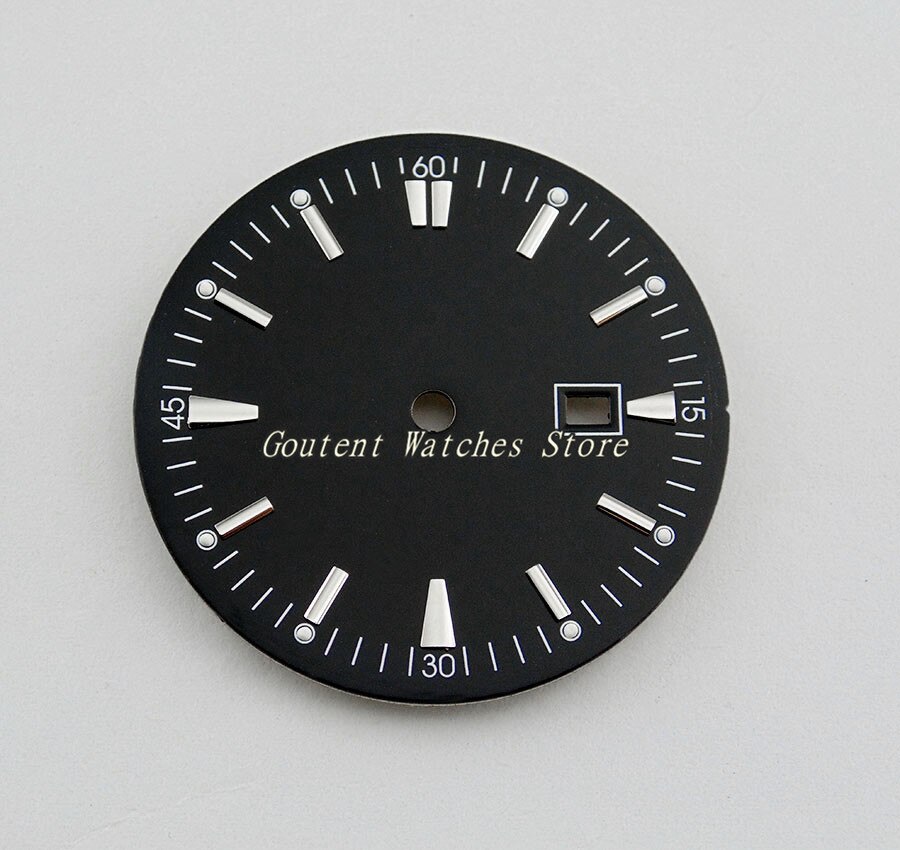 35mm Steriele Wijzerplaat Fit Mingzhu 2813/3804 beweging heren Horloge Gezichten: P427-Black