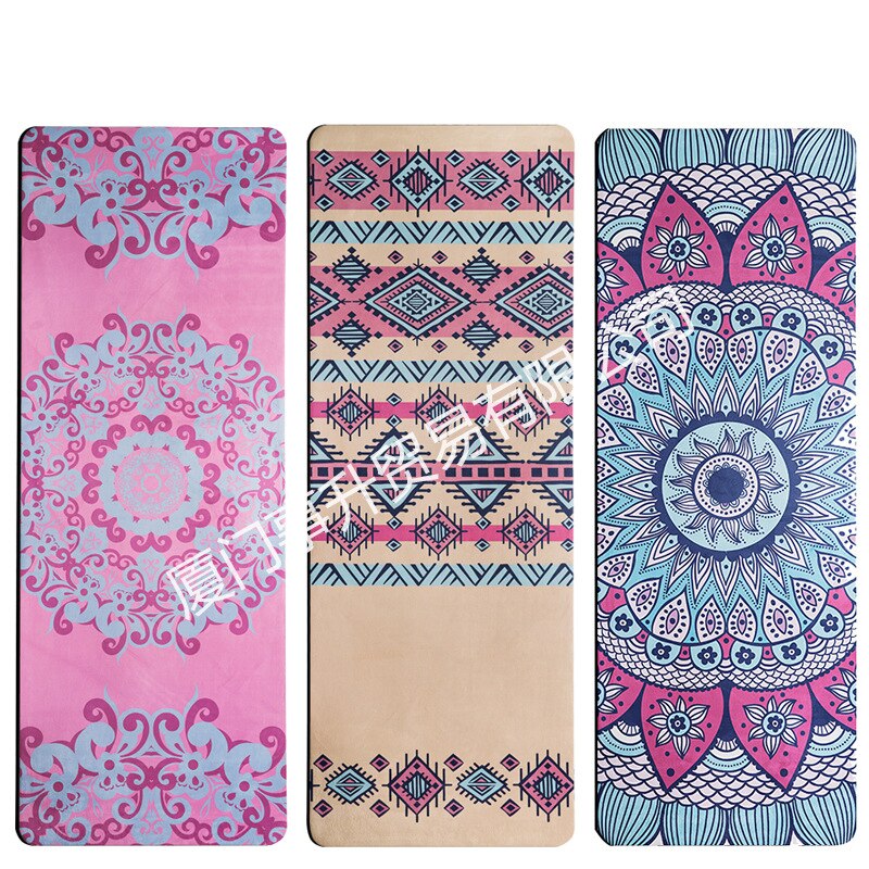 Tapis de yoga imprimé en caoutchouc naturel, long, épais et large de 1mm, antidérapant, fitness