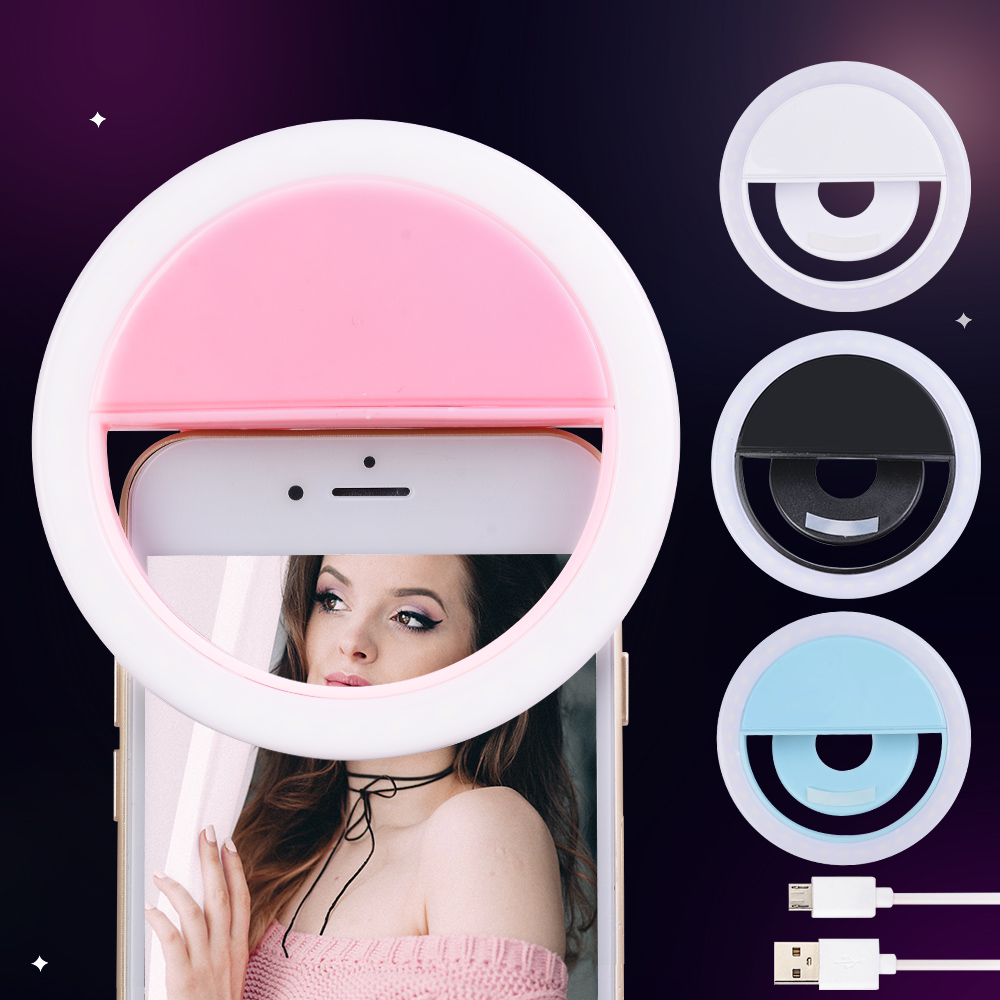USB Selfie Led Ring Flash Light Portable Phone Selfie Lamp Phone Photography Ring Light Flash Light Luminous Ring Clip