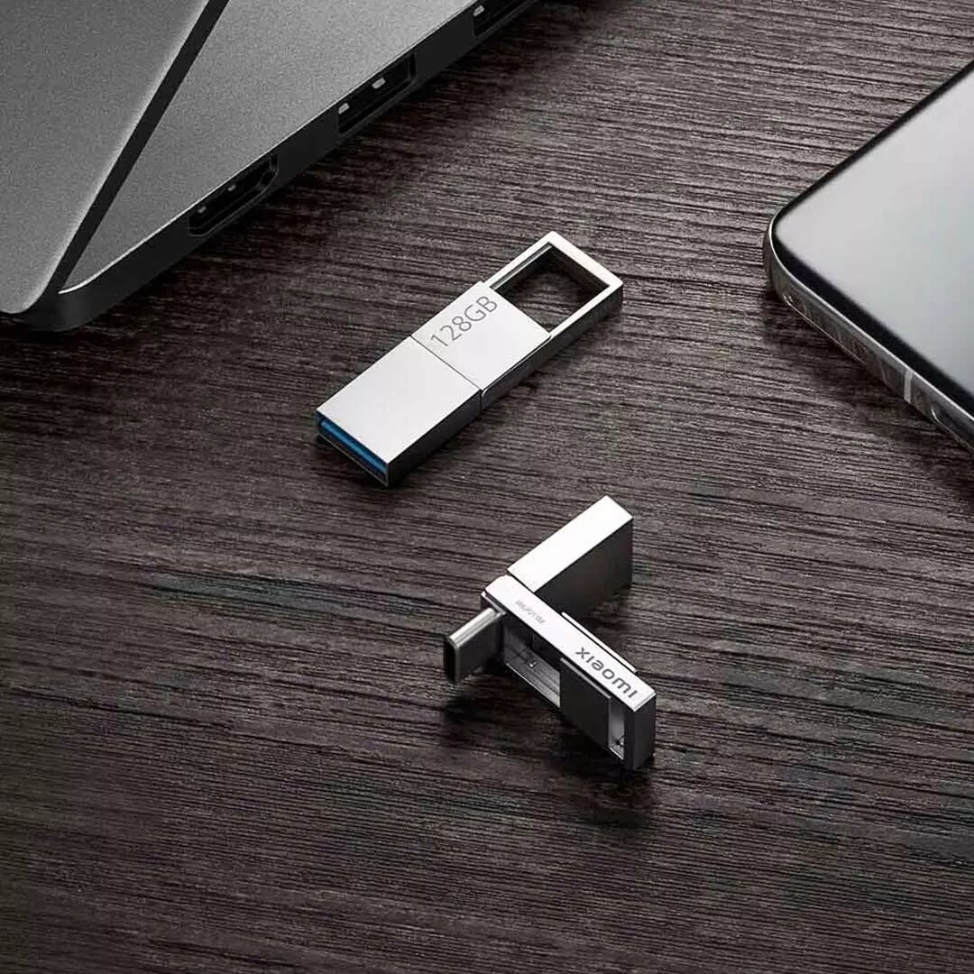 Xiaomi-unidad Flash USB Original de doble interfaz, memoria portátil de aleación de alta velocidad, 64G/128G, tipo C, para teléfono y portátil