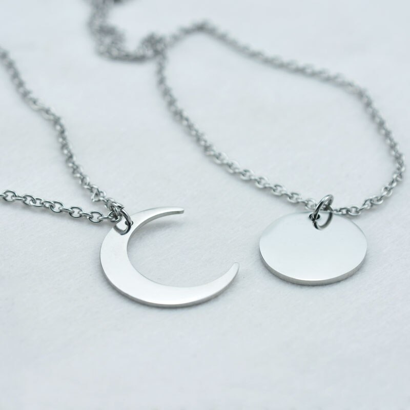 Mode Ketting Hanger Maan Ronde Paar Hanger Rvs Sieraden Kettingen Accessoires Voor Mannen En Vrouwen Gaven
