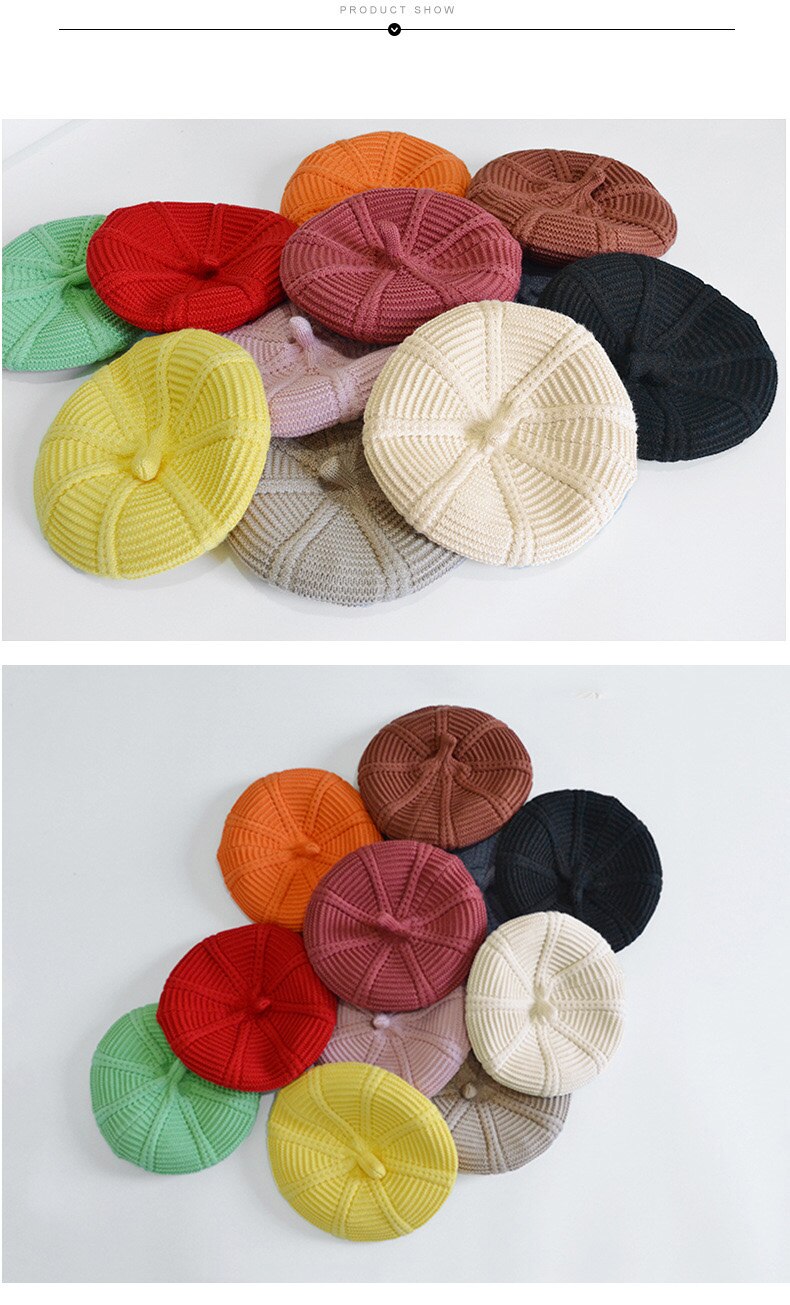 Bonnet rond tricoté pour femme, bonnet élastique décontracté, chaud, unisexe, pour l'automne et l'hiver