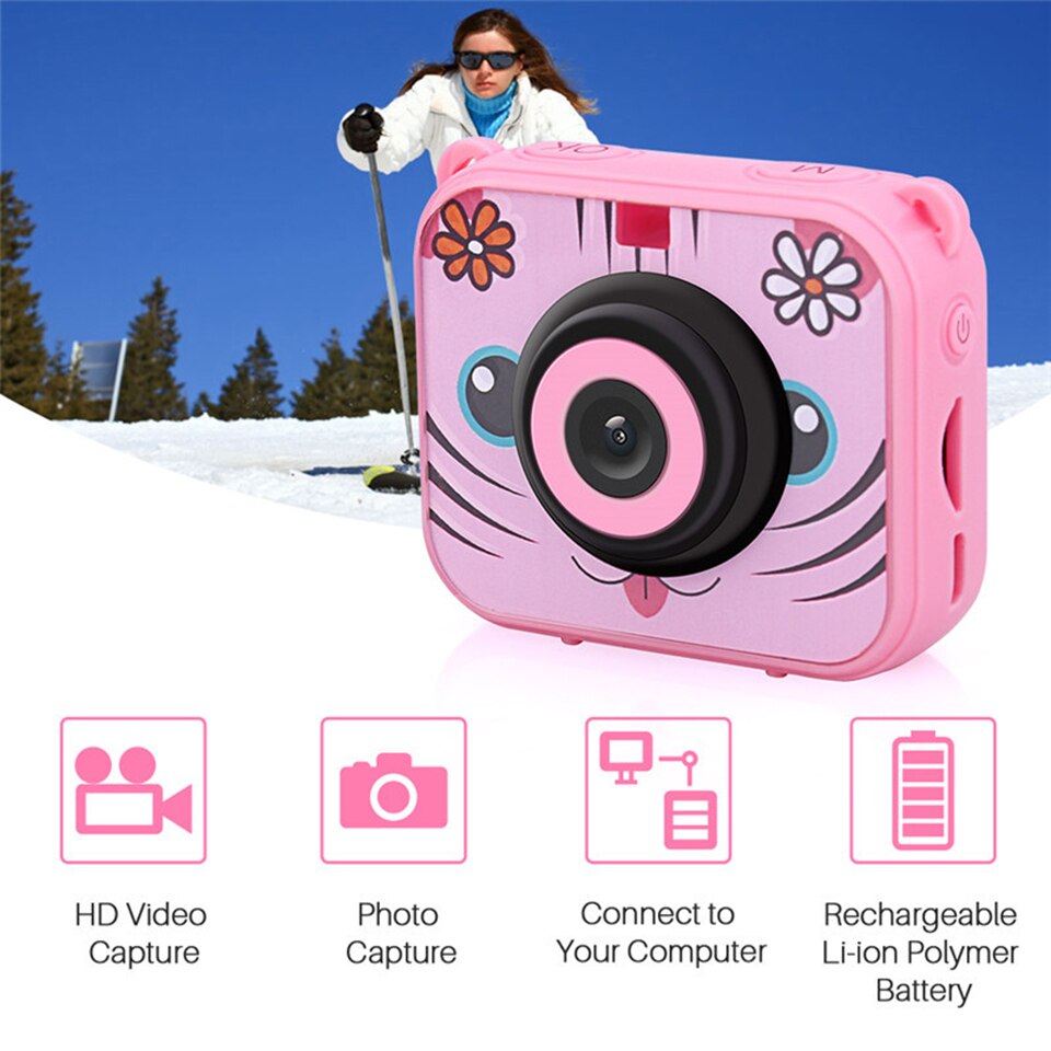 Elrvikecs Kinderen Mini Camera Stof-En Water - Proof Kinderen Camera Anti-Vallen Camera Speelgoed
