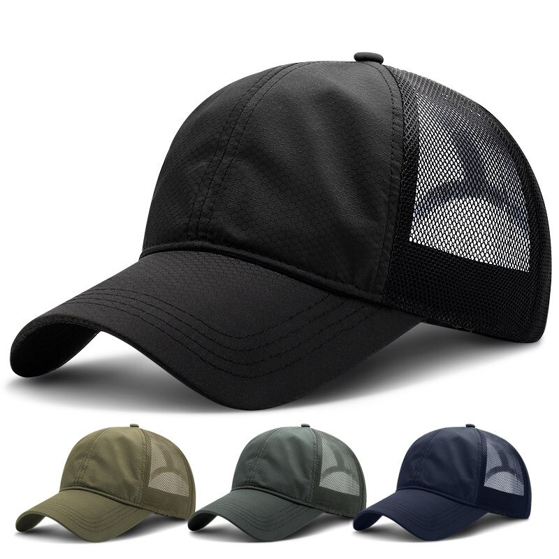 Adjustable Baseball Snapback Cap Summer Thin Mesh Hat Portable Quick Dry Breathable Sun Hat for Golf Tennis