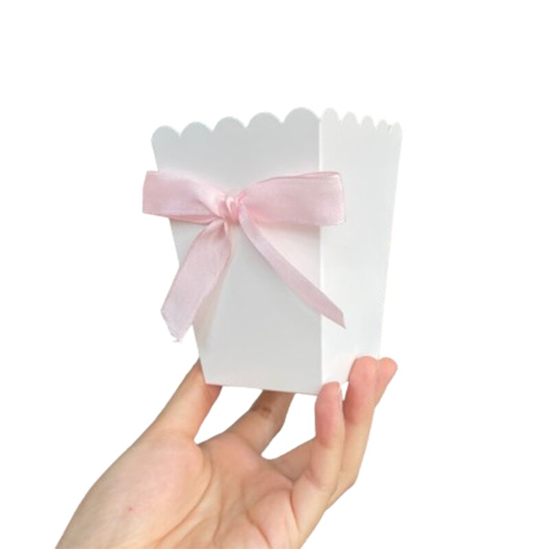 24 Pcs Boog Papier Popcorn Dozen Met Boog Pop Gunsten Doos Baby Shower Party Behandelen Gunsten Tafel Benodigdheden Bruiloft Decoratie: light pink