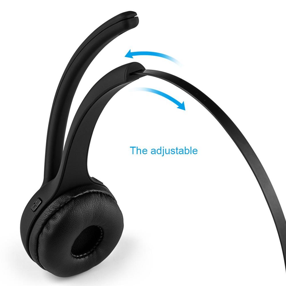 G-cord bluetooth 4.1 telefonsamtal headset med mikrofon, infällbara kontors trådlösa hörlurar med tyst strömbrytare för skype, voip, lastbil