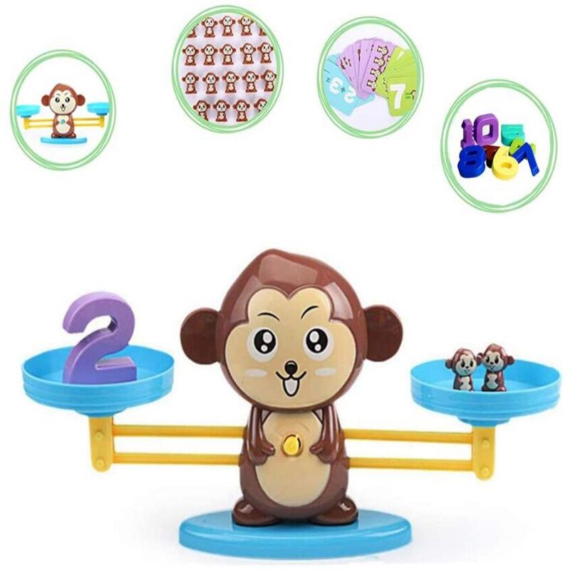 Singe Balance comptage Cool jeu de mathématiques-tige jouet, adapté pour 3, 4 et 5 ans outil éducatif d'enseignement des mathématiques pour enfants