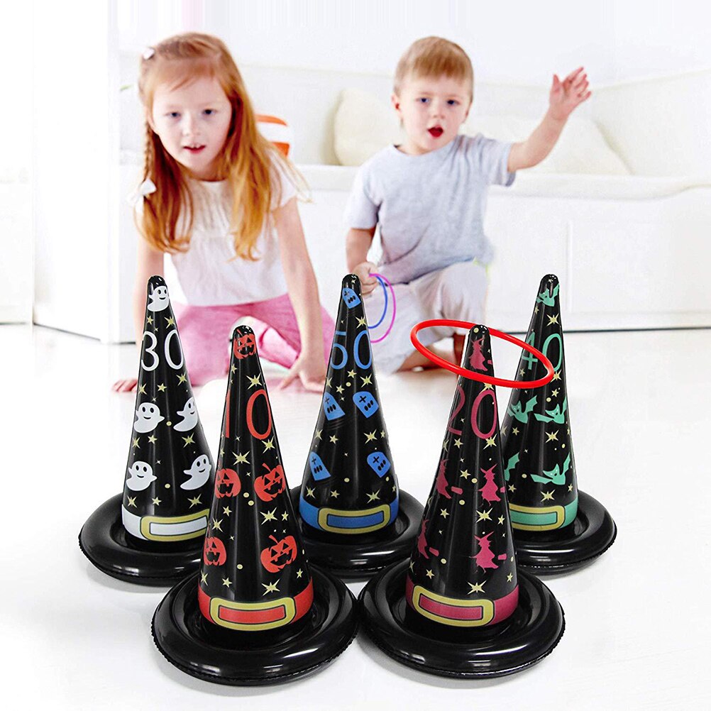 5 Stck Halloween Aufblasbare Hütte Ring Werfen Spiel Für Halloween Party Favor Spiel Party Ich bin Freien Spiel Spielzeug Für Art