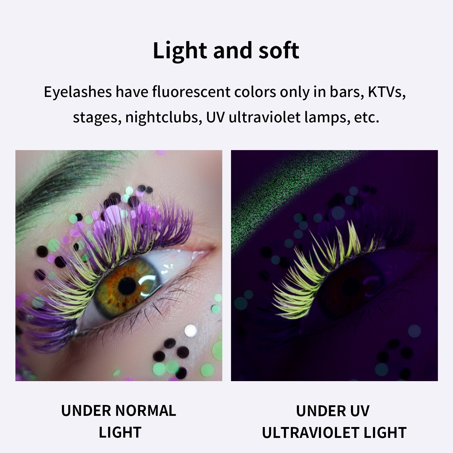 GLAMLASH fluorescencyjne przedłużanie rzęs różowy zielony żółty pomarańczowy UV Neon przedłużanie rzęs świecące w ciemności rzęsy makijaż
