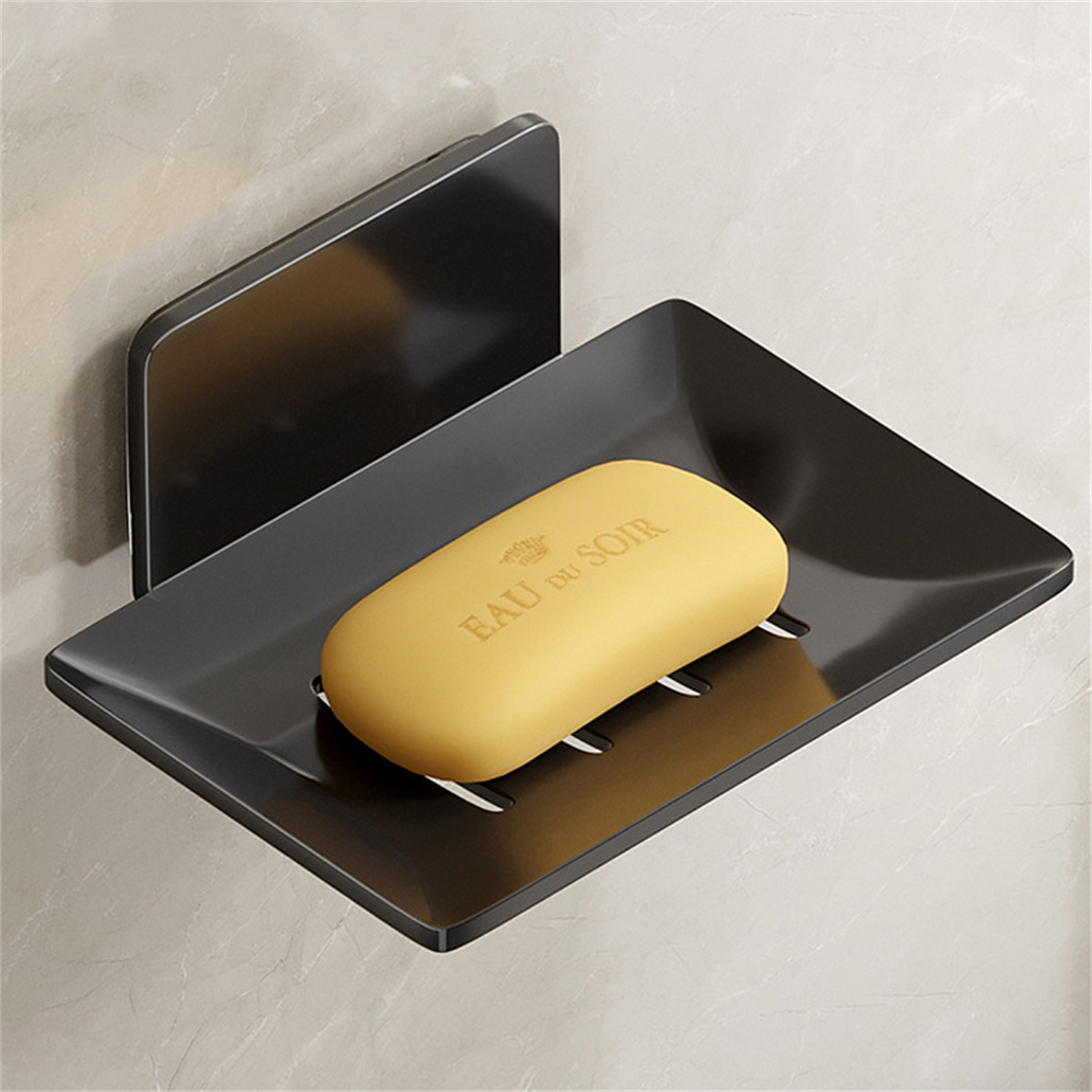 Métal Fer Porte-savon Sans perçage Porte-savon de salle de bain Avec eau de vidange Mur Porte-savon Organisateur Accessoires de salle de bain: Violet