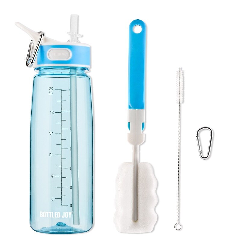 Flaschen- Freude 0.7L wasser flasche mit strohhalm trinken Tritan bpa frei freundlicher wasser Filter flaschen freundlicher Griff mein Fitnessstudio Kunststoff flasche: Blau 0.7L