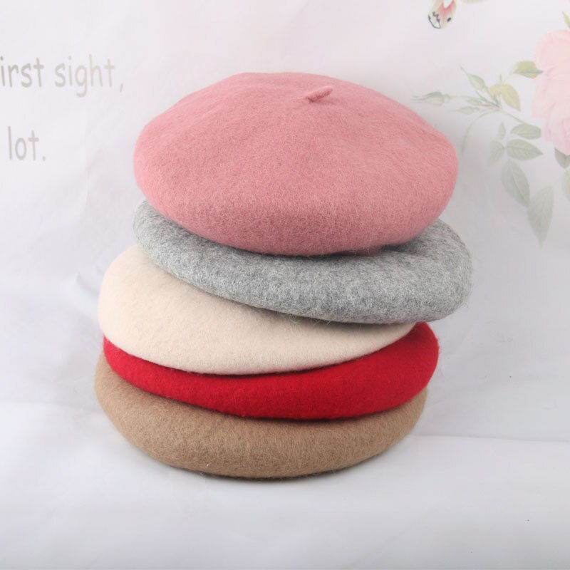 Flickhatt barn vinter yllehatt knoppar keps flickor cany color hatt flickor vintermössa