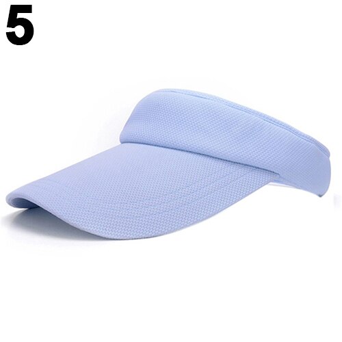 Verstelbare zonnehoed voor dames, effen sportpet met mesh klep, tennis- en golfstrandhoed: Hemelsblauw