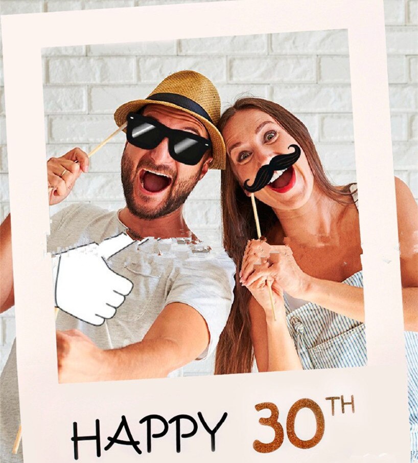 Einzigartige Geburtstag Party Rahmen Glücklich 30 40 50 Jahr alt Glücklich Geburtstag Foto Verkaufsstand Requisiten Photobooth Dekoration Ereignis Partei Liefert