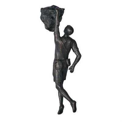 Wall Decoration Nordic Style Retro Man Climbing Wall Background Wall Decorations Hanging Statue Living Room Background: Black D