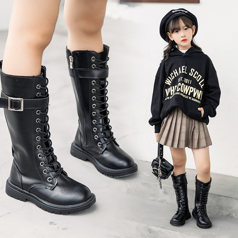 Stivali lunghi per bambini ragazze ginocchio moda calzini per bambini stivali da neve scarpe da ginnastica per bambini autunno inverno principessa scarpe sportivo per ragazze