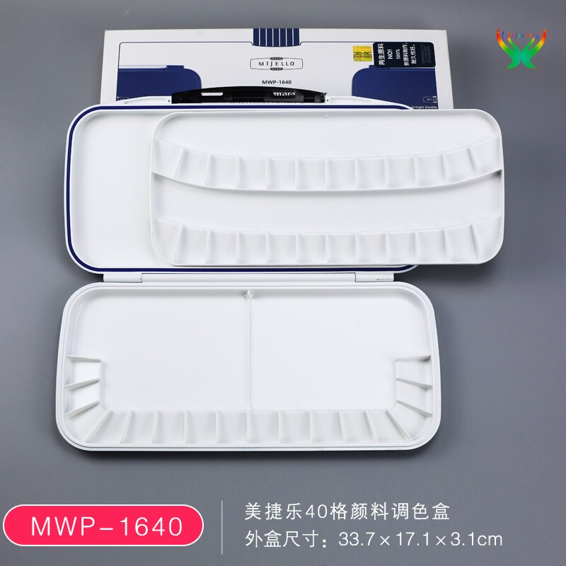 Mijello Aquarel Verf Humidor 18/40 Grids Draagbare Verf Trays Voor Schilder Creatie Speciale Kleur Plaat: 40 grids