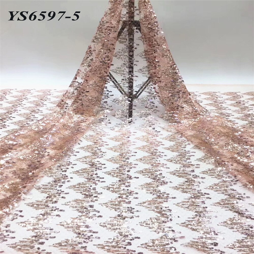 Bright red wavy transparent mesh cloth is shining 5 yards french net lace wedding dress