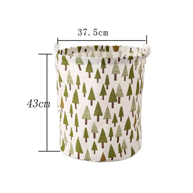 1PC Print Wasmand Opvouwbare Thuis Opbergtas Draagbare Katoenen Linnen Mand Waterdichte Vuile Speelgoed Kleding Emmer Organizer