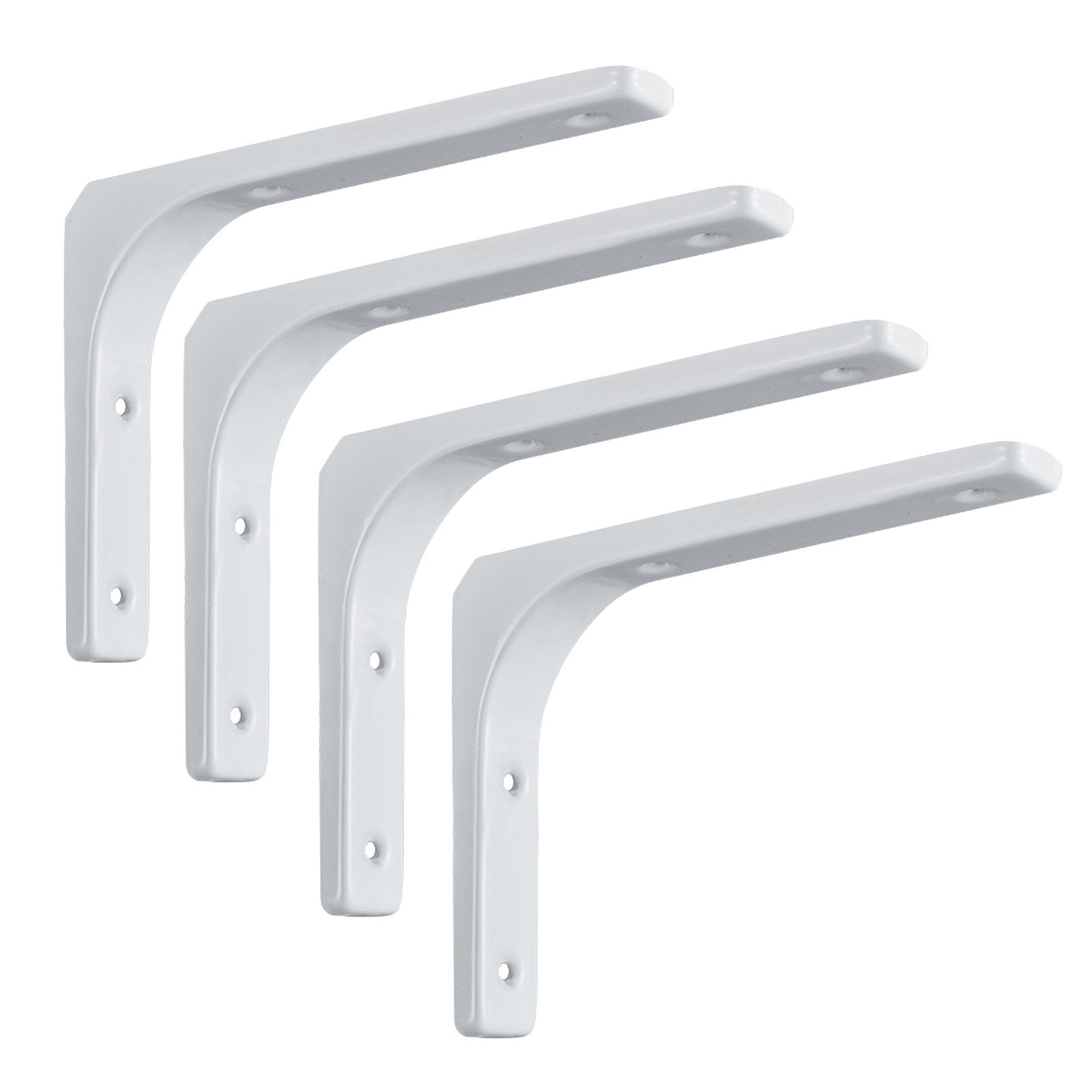 4pcs Corner Brace Support Shelf Bracket L Shaped Steel Home Decor Hardware Right Angle DIY Wall Mount Furniture Heavy Duty: White 200x150mm