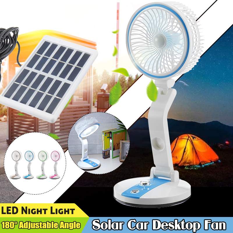 Multifunctionele Solar Fan Opvouwbare Met Led Licht Speed Verstelbare Usb Mini Ventilator Thuis Desktop Draagbare Outdoor Koelventilator