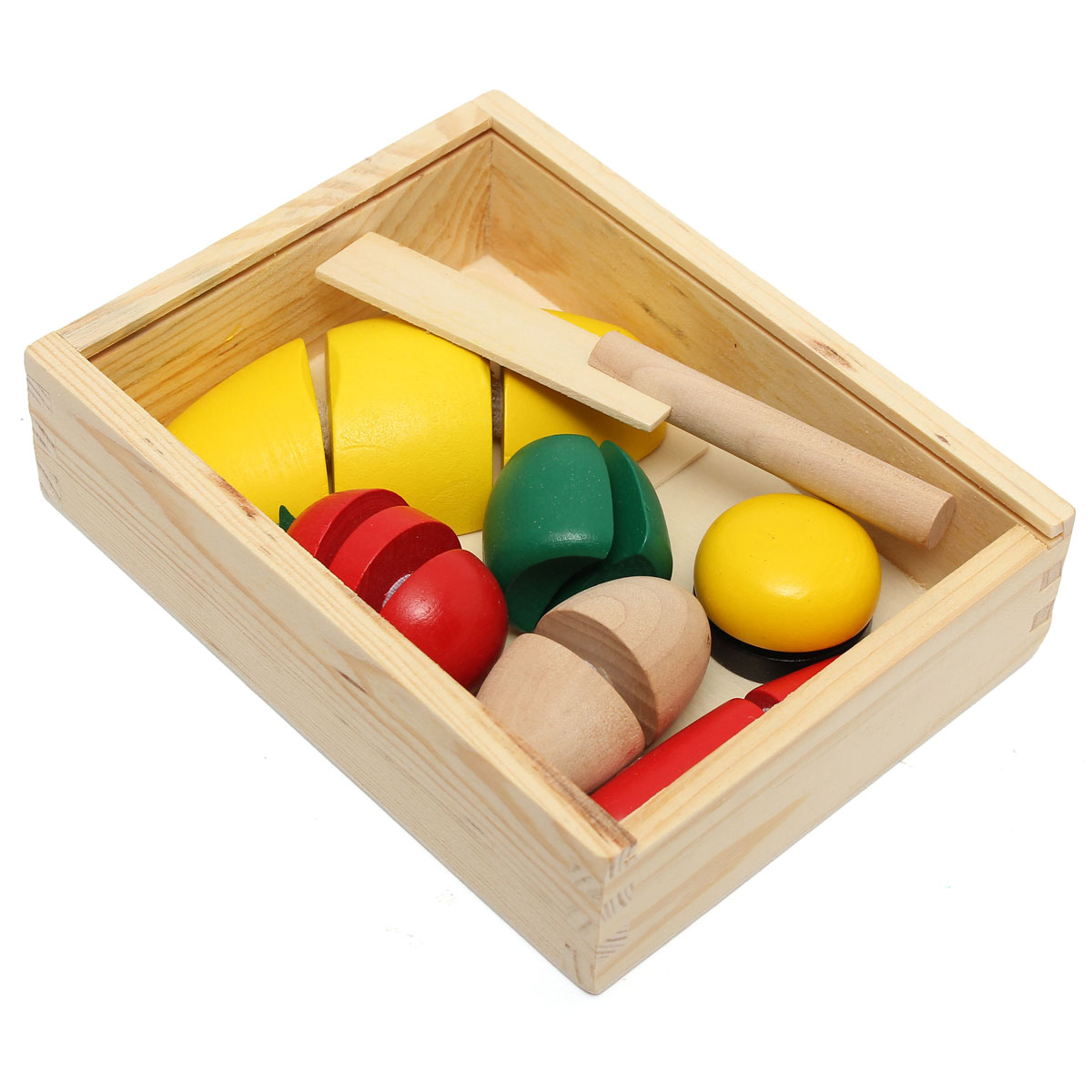 Keuken Pretend Play Speelgoed SetWooden Voedsel Fruit Groente Snijden Pretend Spelen Koken Educatief Speelgoed Beste Cadeau Blok Speelgoed WYQ