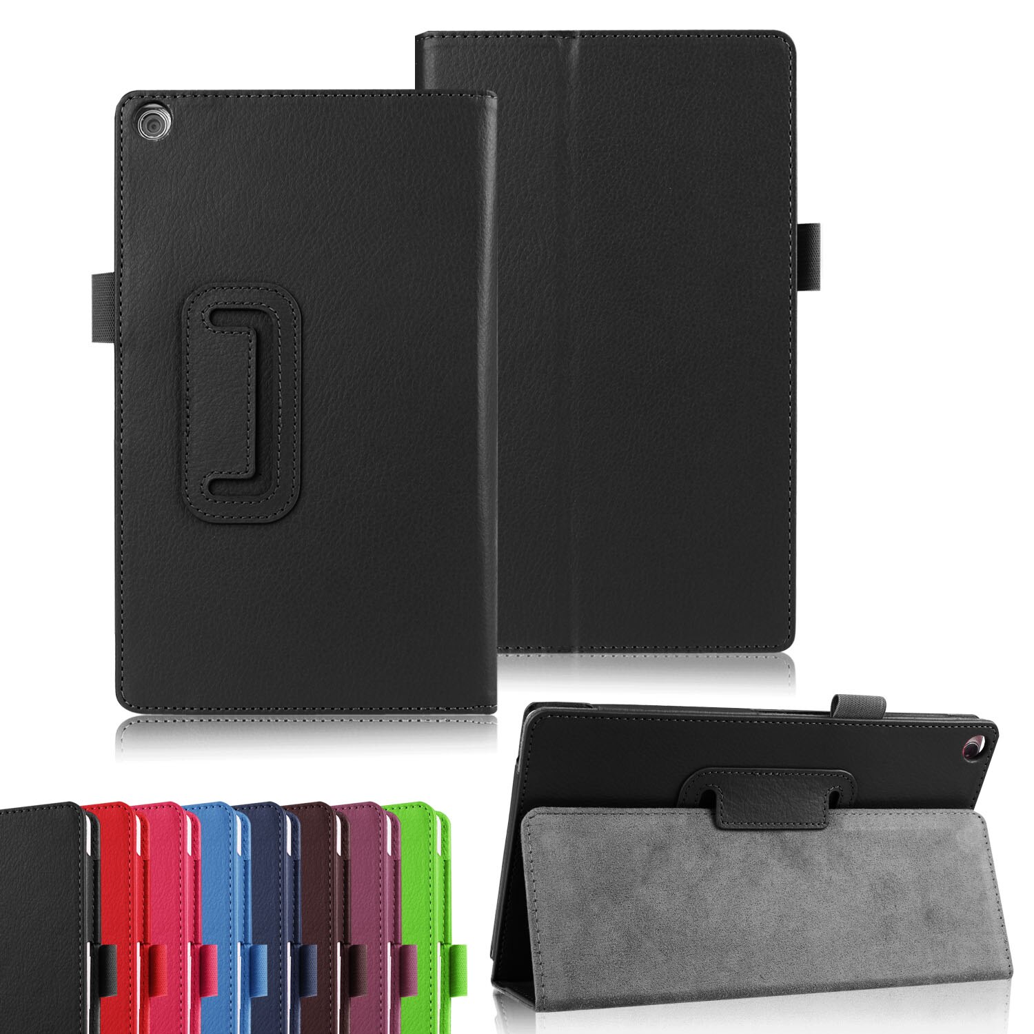 Maymiky Litchi PU Leather Case for Asus Zenpad 8.0 Z380 Z380C Z380KL P024 Case Flip Stand Tablet Covers Case +Film+Stylus Pen