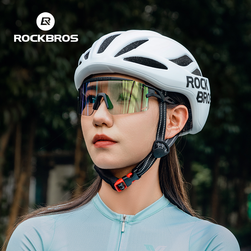 Rockbros óculos de ciclismo fotocromáticos para homens e mulheres, óculos de sol ultraleve para ciclismo durante todo o dia, meia armação, proteção uv, estrada