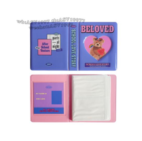 Álbum de fotos de amor con 64 bolsillos huecos, Soporte para tarjeta, almacenamiento de recibos, modelo DIY, álbum de recortes, bolsa de fotos, de cumpleaños y boda para niños: Purple