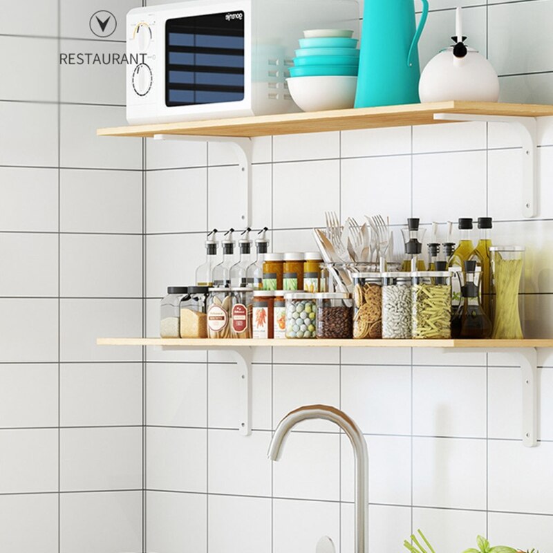 2pcs Shelf Brackets Thicken Iron L-Shaped Right Angle Corner Brace for Wall Hanging Furniture Connector Industrial Decorative